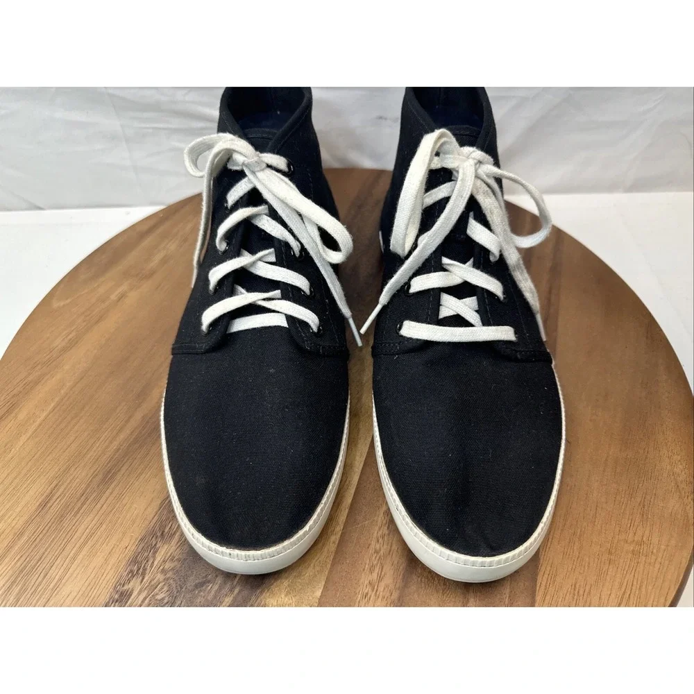 Timberland Chaka Boots 10.5 Black Canvas Mens Davis‎ Square Lace Up Black
